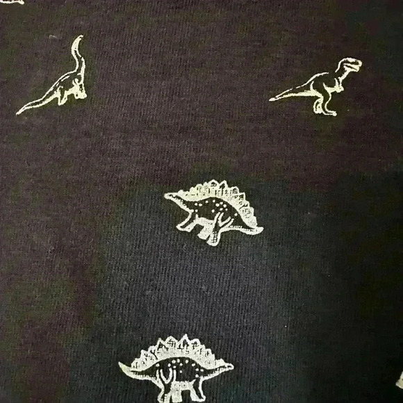 Dinosaur pattern novelty graphic tee Navy/white Men’s L Bronto/T-Rex/ stego - Picture 8 of 8